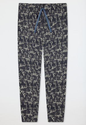 Hose lang maritim gemustert navy - Mix+Relax