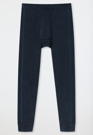 Pantalon long coton bio chiné bleu - Essentials