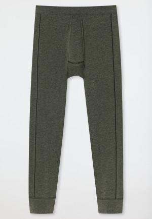 Pantalon long coton bio vert chiné - Essentials