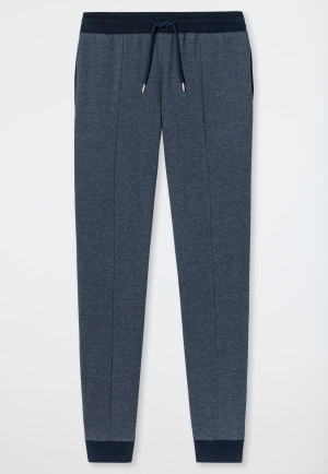 Pants long Tencel cuffs dark blue patterned - Mix+Relax