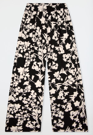 Hose lang Viskose-Webware Blumen multicolor  Mix+Relax