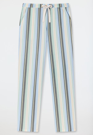 Pantaloni lunghi in tessuto di viscosa a righe, multicolori - Mix+Relax