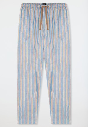 Pantalon long en matière tissée bleue rayée - Mix+Relax