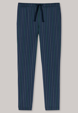 Pantalone lungo in tessuto con polsini e motivo a righe blu denim - Mix+Relax