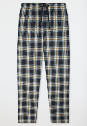 Long pants, woven fabric, curry chequered - Mix+ Relax