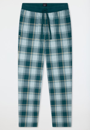 Long pants, woven fabric, ice-blue chequered pattern - Mix+ Relax