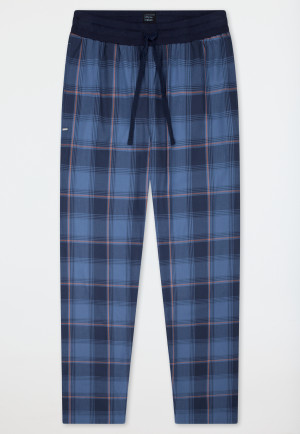 Langere broek van geweven stof, faded denim met geruit motief - Mix+ Relax