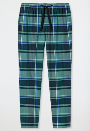 Pants long woven fabric checked mineral/blue - Mix & Relax