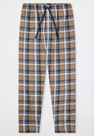 Pantalon long matière tissée à carreaux nougat - Mix+Relax