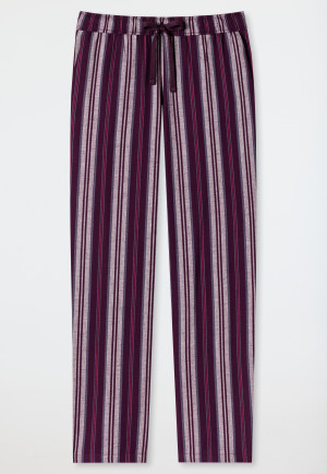 Pants long woven fabric organic cotton stripes plum - Mix+Relax