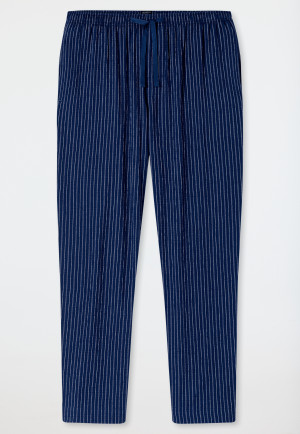 Lange geweven seersucker broek navy gestreept - Mix+ Relax