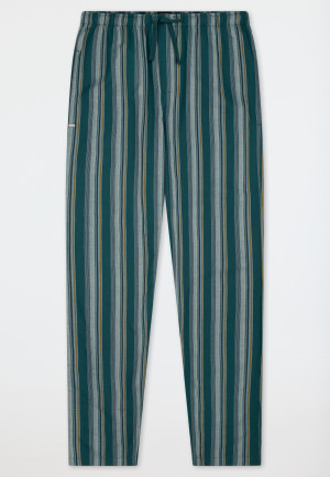 Long pants, woven fabric, deep sea green striped pants - Mix+ Relax