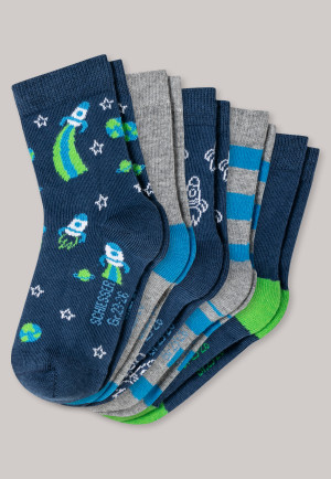 Lot de 5 paires de chaussettes pour garçon multicolores - Astronaute