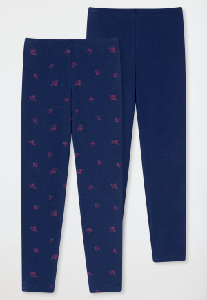 Leggings 2er-Pack Organic Cotton Softbund College Buchstaben dunkelblau - 95/5