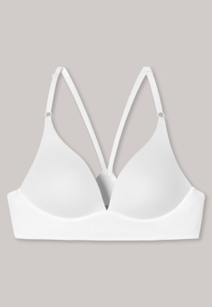 Reggiseno lounge in microfibra senza chiusura con incrocio sulla schiena di colore bianco - Mix & Relax Lounge