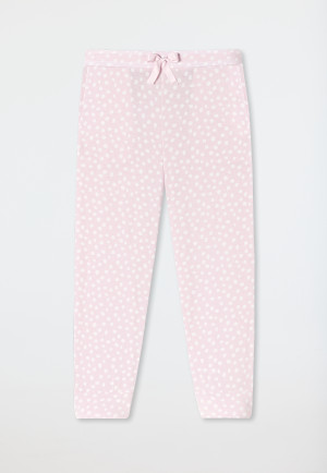 Loungehose 3/4-lang Modal Bündchen Punkte powder pink - Mix+Relax