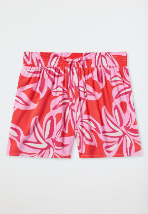 Lounge pants short viscose floral print multicolor - Mix+Relax