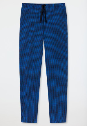 Loungehose lang Feininterlock Organic Cotton gemustert aqua - Mix+Relax