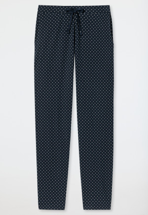 Lounge pants long jersey polka dots dark blue patterned - Mix+Relax