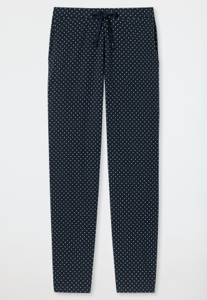 Pantaloni lounge lunghi in jersey a pois con fantasia di colore blu scuro - Mix+Relax