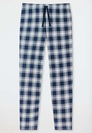 Loungehose lang Organic Cotton Karos nachtblau - Mix+Relax