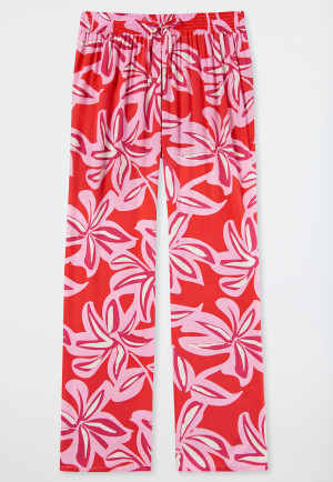 Lounge pants long viscose floral print multicolor - Mix+Relax