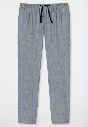 lounge pants long woven fabric herringbone black pattern - Mix & Relax