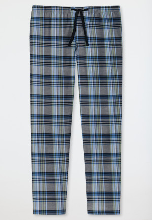 Long lounge pants woven fabric check multicolored - Mix & Relax