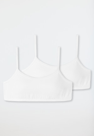 Brassières pour fille en lot de 2 Coton bio blanc - 95/5