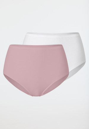 Lot de 2 slips en coton bio blanc/rose tendre - 95/5