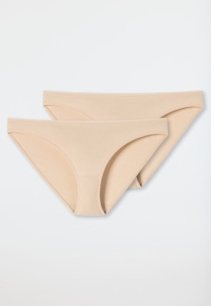 Mini panty 2-pack organic cotton sand - 95/5