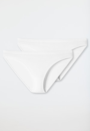 Lot de 2 mini slips coton bio blanc - 95/5