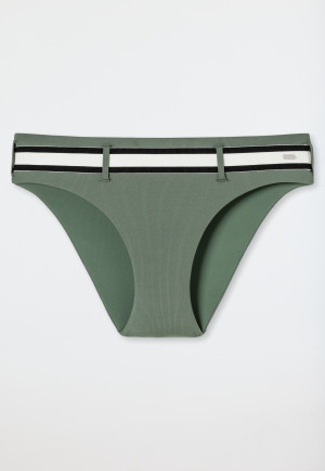 Mini bikini bottoms lined striped elastic belt khaki - California Dream