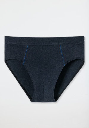 Mini slip in cotone biologico con piping, blu screziato - Comfort Fit