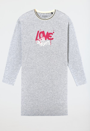Sleep shirt long-sleeve love gray-mottled - Nightwear