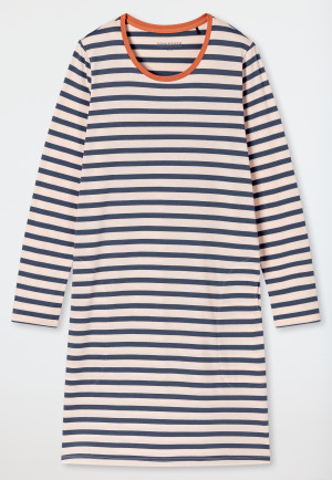 Camicia da notte a manica lunga a righe champagne - Casual Essentials