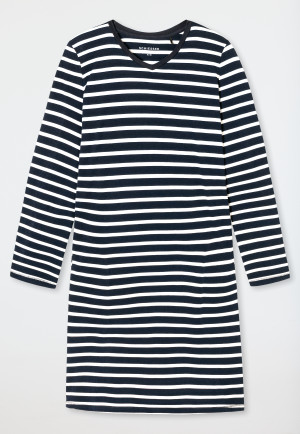 Camicia da notte a maniche lunghe a righe blu notte - Casual Essentials