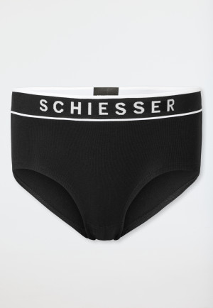 Panty Doppelripp Organic Cotton schwarz - Pure Rib