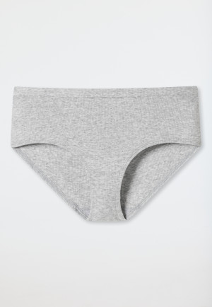 Panty Doppelripp Organic Cotton grau meliert - Pure Rib