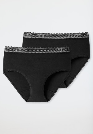 Period panties 2-pack lace black - Secret Care