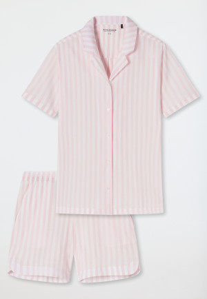 Pigiama corto in tessuto a righe, lilla - Pyjama Story
