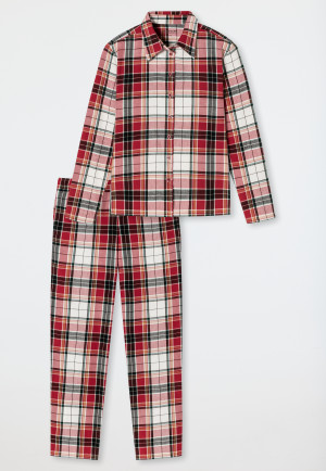 Pyjama lang Flanell Bio-Baumwolle Karos multicolor - X-Mas