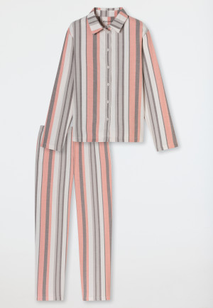 Pyjama lang geweven stof strepen multicolour - Modern Nightwear