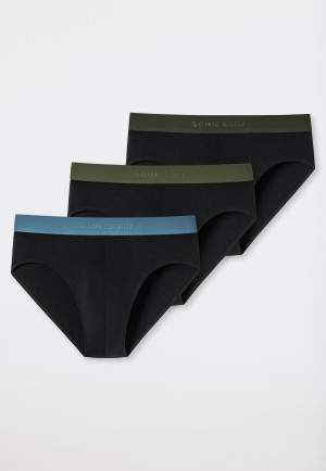 Rio briefs 3-pack organic cotton woven elastic waistband multicolored - 95/5