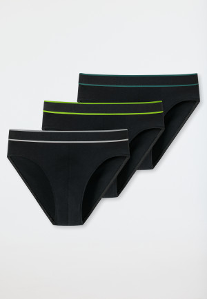 Rioslip 3-pack biologisch katoen geweven elastische tailleband zwart - 95/5