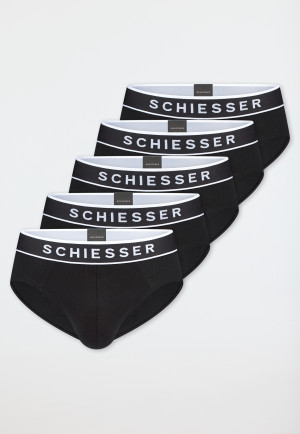 Rio-Slips 5er-Pack Organic Cotton Webgummibund schwarz - 95/5