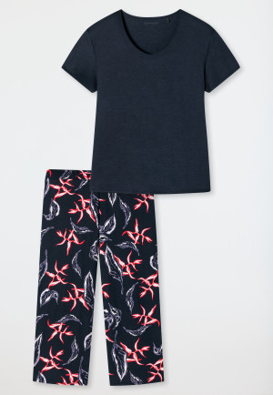 Schlafanzug 3/4-lang Modal V-Ausschnitt multicolor - Contemporary Nightwear