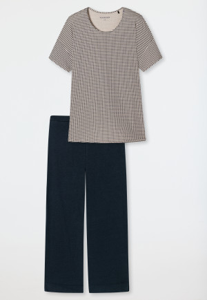 Pyjama 3/4 coton bio coupe ample en A imprimé graphique multicolore - Flared Fit