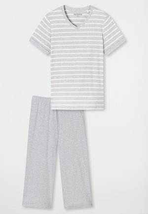 Pyjamas 3/4-length silver gray mottled - Casual Essentials