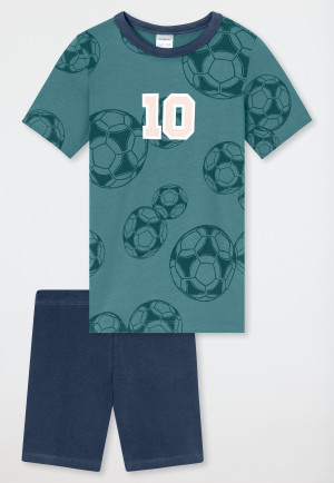 Schlafanzug kurz Fußball grün - Boys World